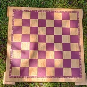2004 Woodfield Wooden Chess And Checker Board